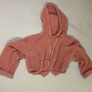 Pol Chunky Knit Cropped Sweater Size medium, rose color